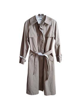 Vintage Trench Coat Medium 1980's International Classics Beige Womens Belted